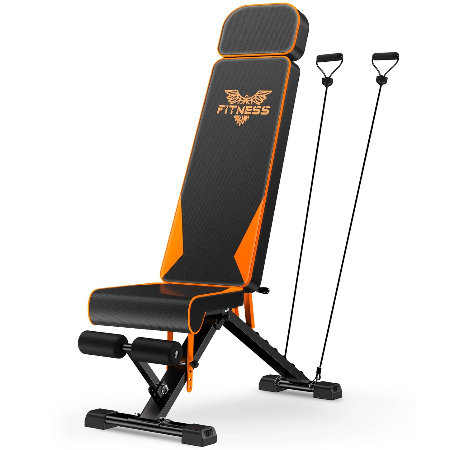 Adjustable Weight Bench with Resistance Bands