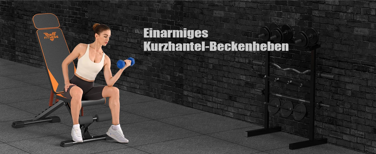 Adjustable Weight Bench with Resistance Bands