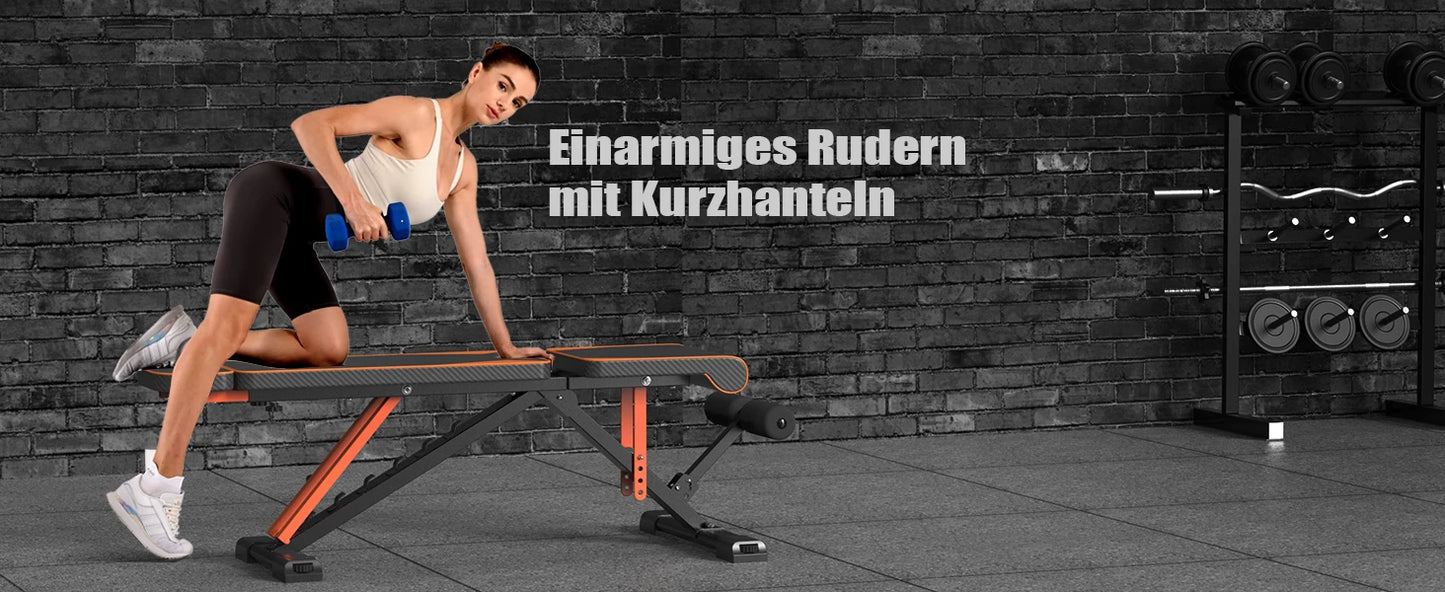 Adjustable Weight Bench with Resistance Bands