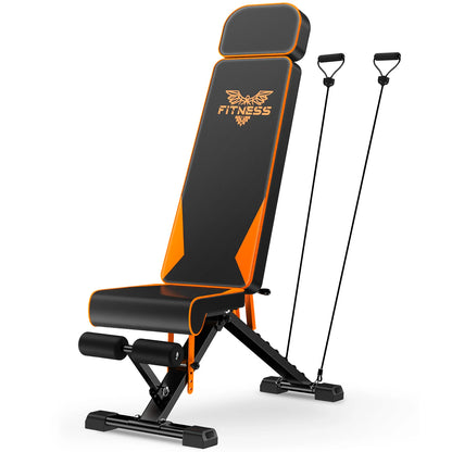 Adjustable Weight Bench with Resistance Bands